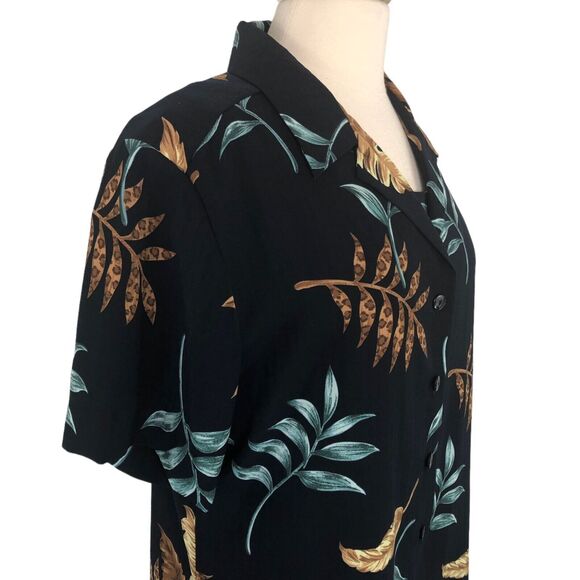 Studio I Career Casual Jacket Dress Tropical Motif Size 14 Navy Blue NWT - Picture 3 of 14